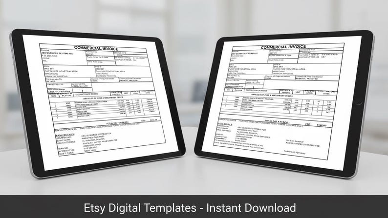 Excel Invoice Template With Packing List, Editable Business Billing ...