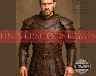 Handmade Medieval Knight Leather Armor | Full-Grain Warrior Cosplay Outfit