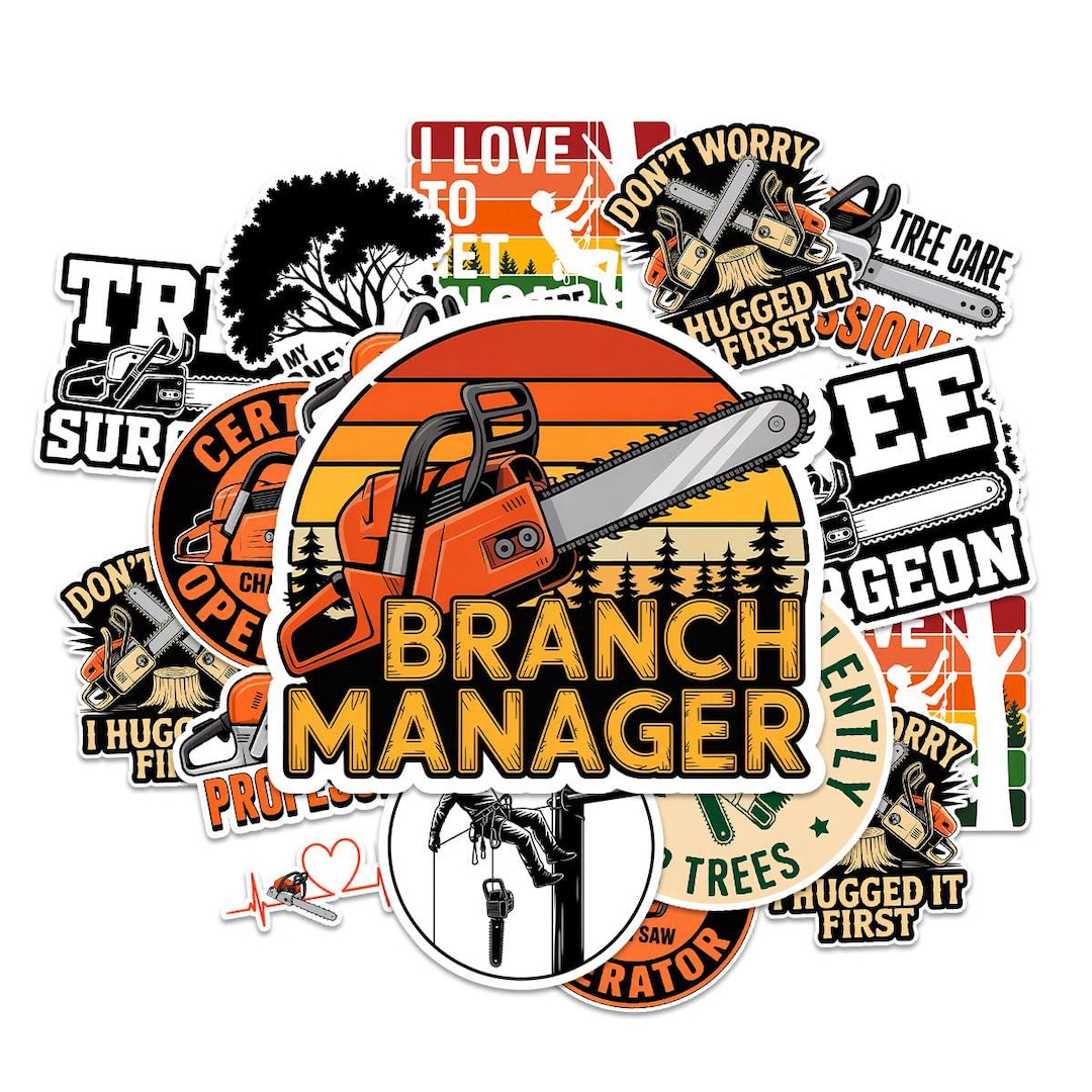 Wood Router Sticker 10pcs Arborist Chain Saw Sticker, Line Clearance Tree Trimmer Sticker ...