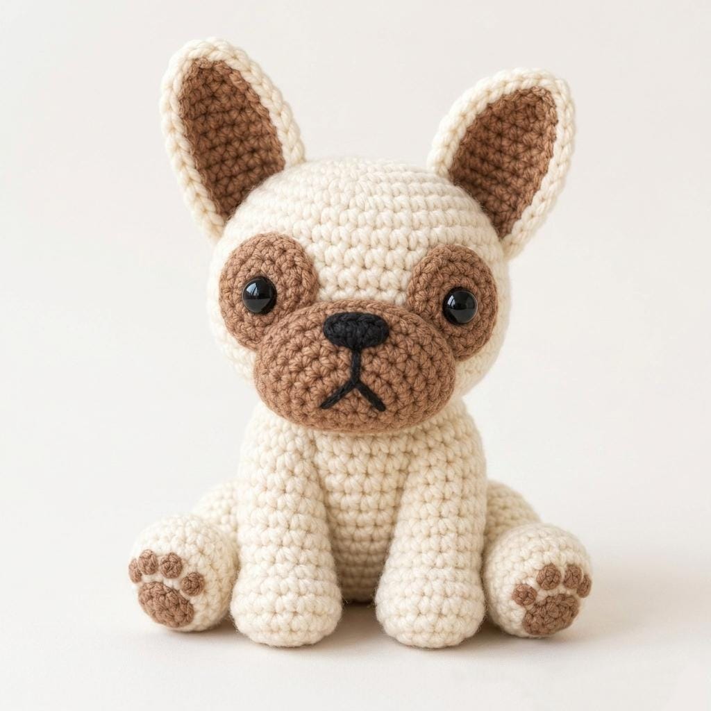 38 French Bulldog Crochet Patterns for Adorable Amigurumi Dogs 6 French Bulldog Crochet