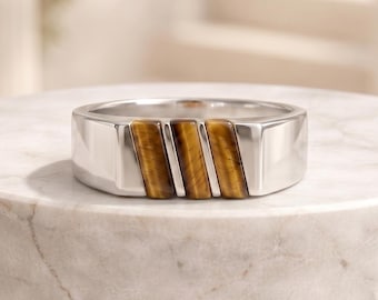 Vintage 10k Gold Tigers Eye Ring Size 8 3/4 / Real Gold / Solid