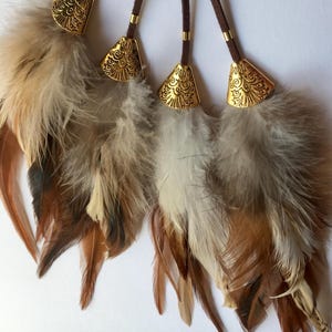 Boho Natural Feather Charm | Multi-Use Clip | Hair Jewelry, Bag Clip, Backpack Charm | Fall Festival & Back to School Gift | Handmade
