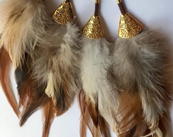 Boho Feather Charm for Purse Hat & Keychain | Natural Feather Bag Charm | Western Woodland Festival Accessory Gift
