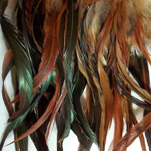 DIY Feather Hair Extensions Kit Bronze Brown, Natural Rooster Feather Hair Kit with Crimp Beads & Threading Tool, Boho Festival, Cowgirl