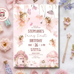 Förtrollad älva, magisk älva, hemlig trädgård, fantasi, insekt, fjärilsfest, inbjudan, förtrollad skog, skogsmark, inbjudan