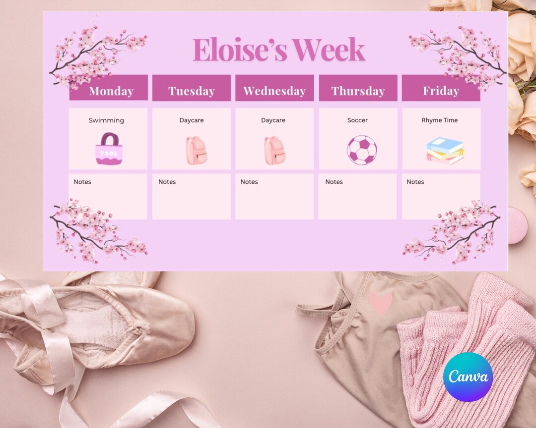 Editable Toddler Routine Chart | Canva Template | Digital Download ...