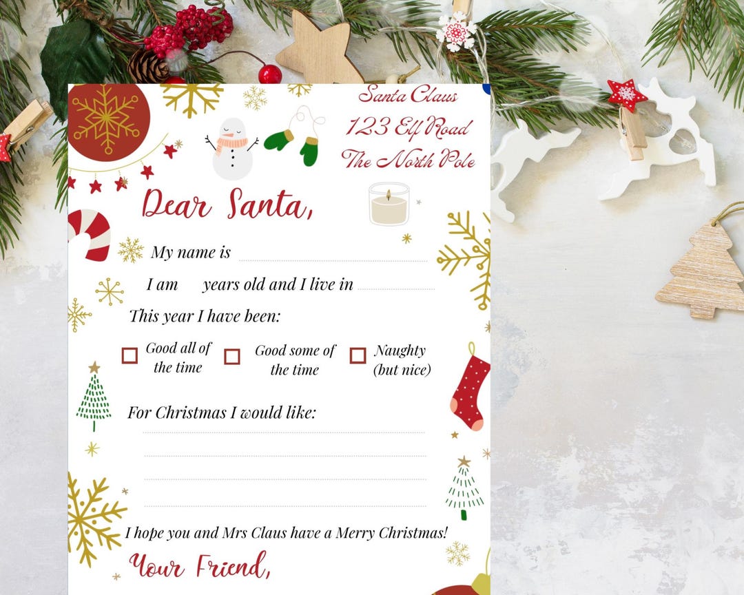 Editable Santa Letter Template | Canva Christmas Printable | Digital ...