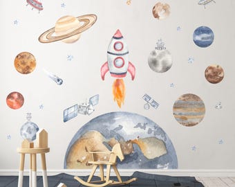 Planet earth in space wall decals