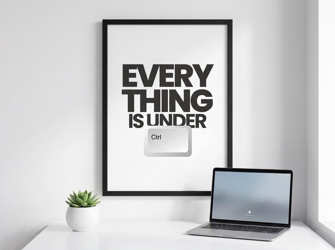 Everything is Under Ctrl Office Wall Art, Minimal Typography Print ...