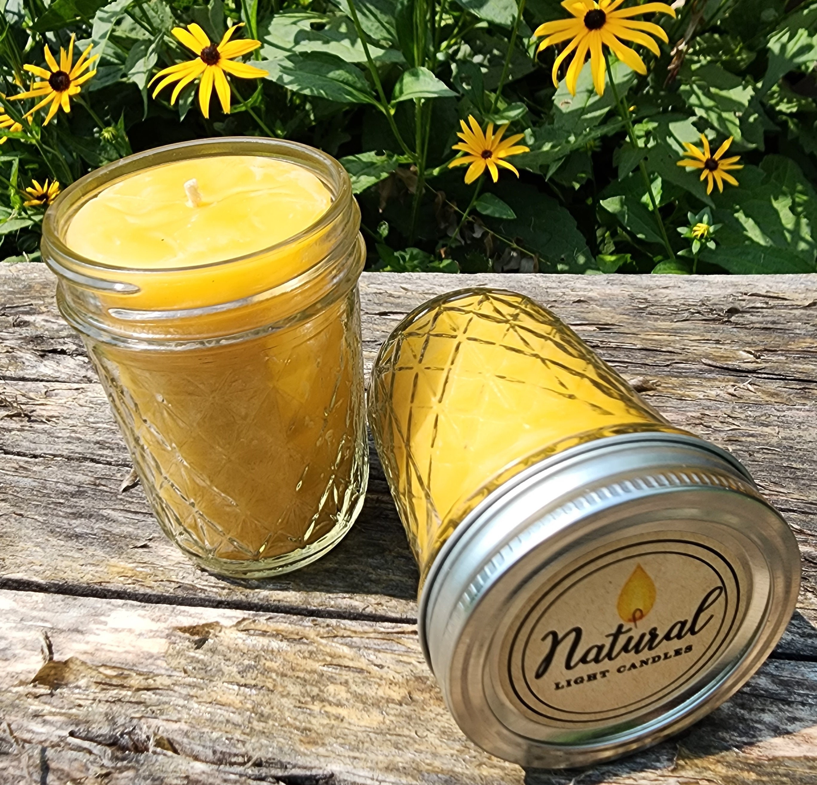8oz Beeswax Jar Candle: 100% Pure Michigan Beeswax, 40-45 Hour Burn - Etsy