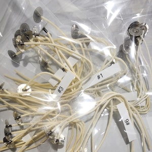Square Braided Cotton Wicks sampler pack contains size 5/0, 4/0, 3/0,  2/0, 1/0, and number 1, 2, 3, 4, 5, and 6