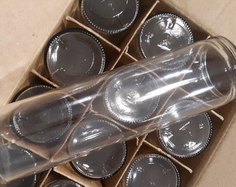 12 Pack Empty Glass Prayer candle Jars for candle making 7 day candle jars 8 tall x 2" diameter
