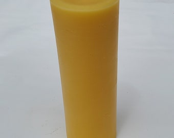 3" wide Pure Beeswax pillar Candle. Cotton wick. Michigan Beekeepers. long burning time. 4", 6", 9", or set of three pillars/Wedding/Gift