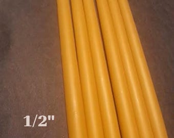 150 candles 8" x 1/2" ,100% Beeswax Taper Candles