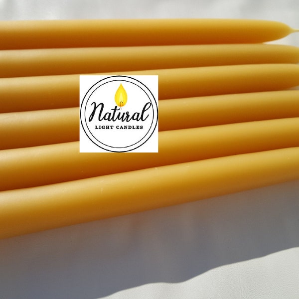 Michigan beeswax candle 8" LONG choose diameter 3/8", 1/2", 5/8", 3/4", 7/8"