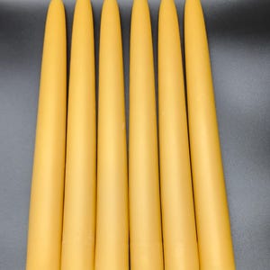 100% Beeswax Taper Candles choose a diameter 3/8", 1/2", 5/8", 3/4", or 7/8", 1.25", 1.5" . 8"H hand dipped,  Dripless, Unscented