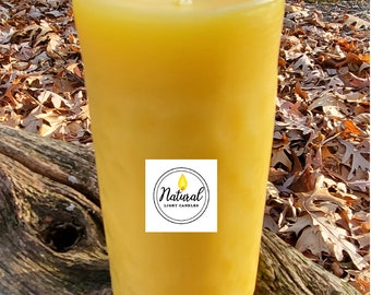 ONE Candle 60 Hours Beeswax Pillar 2.3" X 5" Long Pure Michigan Beeswax. NO Zinc Lead or other chemicals