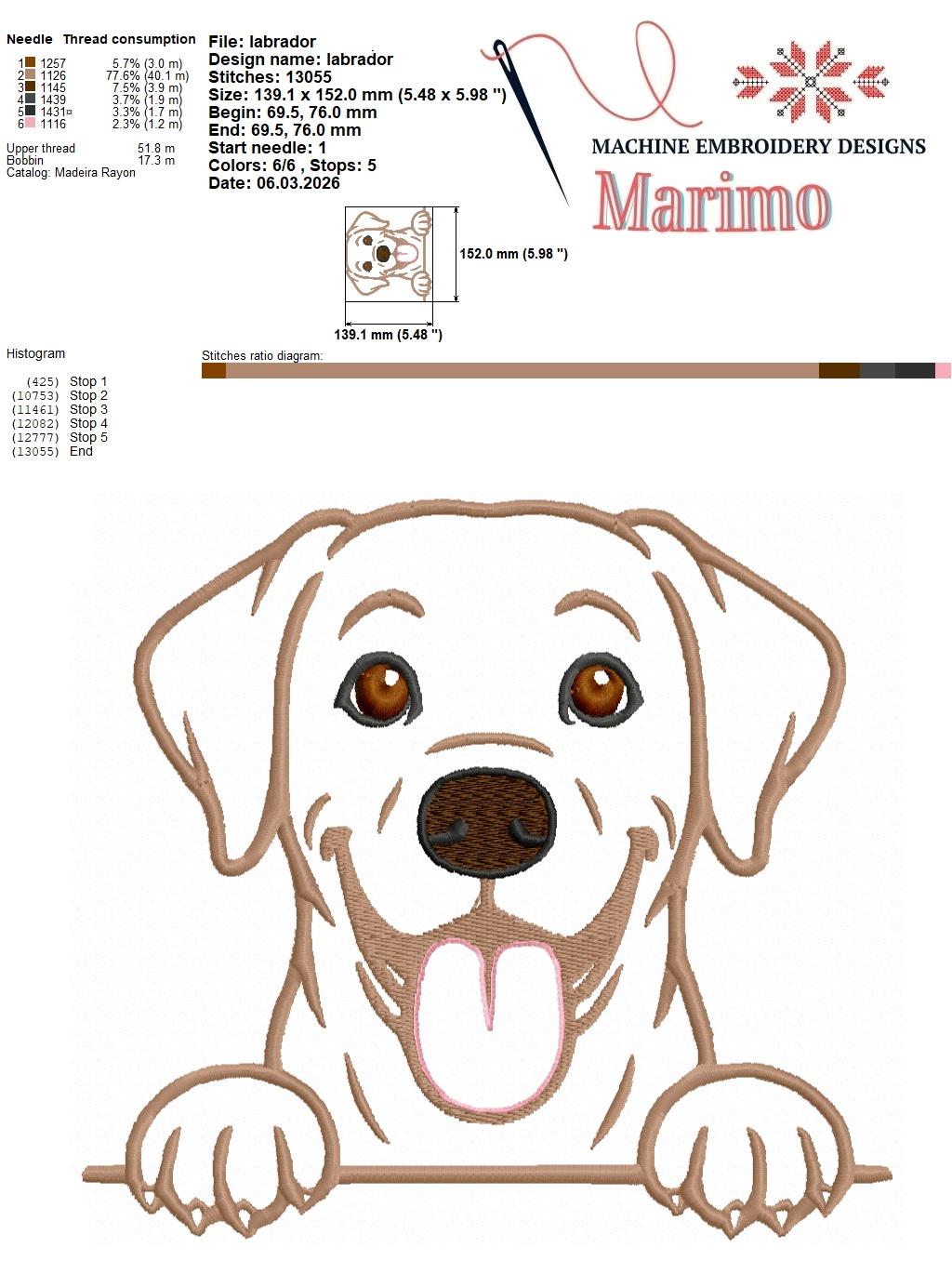 Lab Machine Embroidery Design Labrador Machine Embroidery Design, Peeking Lab Embroidery File, Golden ...