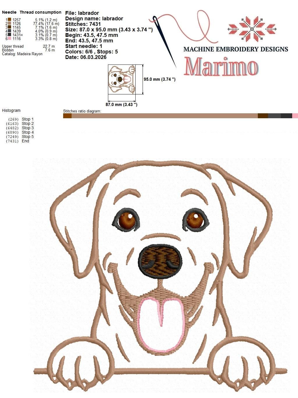 Labrador Machine Embroidery Design, Peeking Lab Embroidery File, Golden ...