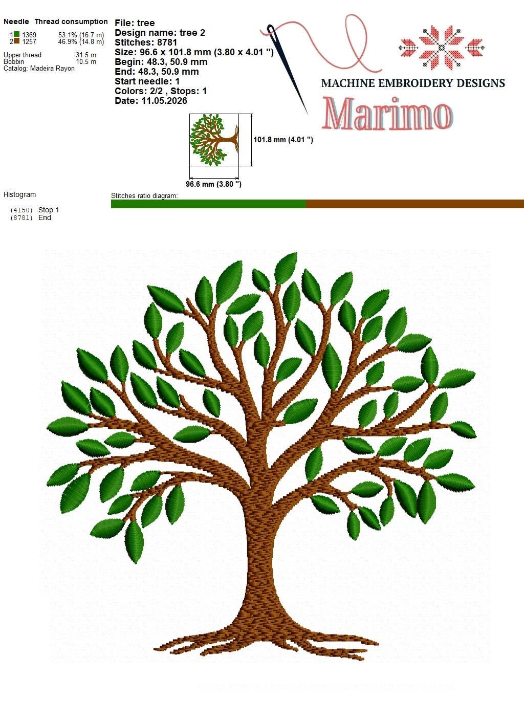 Tree of Life Machine Embroidery Design – Nature Inspired Digital ...