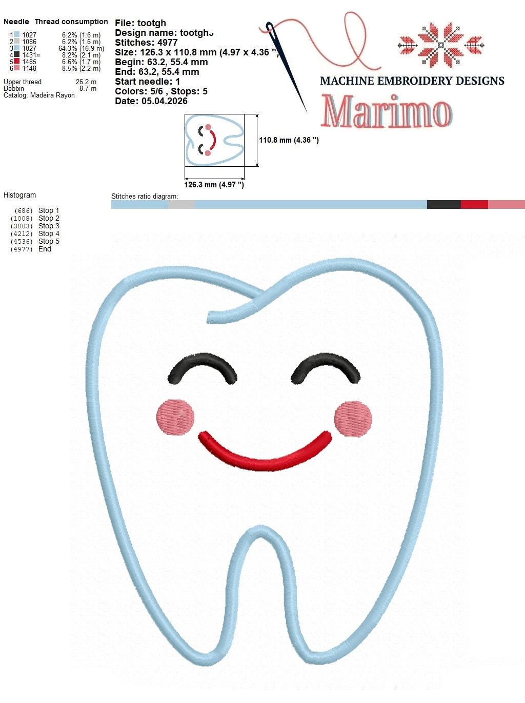 Happy Tooth Applique Machine Embroidery Design, Dental Clinic Logo ...