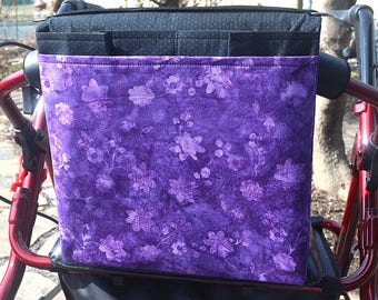 Walker Bag/ Rollator Bag/ Mobility Tote/Universal Fit /Hands Free Storage/Mothers Day Gift/ Ready to Ship/ Free Shipping/