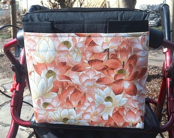 Walker Bag/ Rollator Bag/ Mobility Tote/Universal Fit /Hands Free Storage/Mothers Day Gift/ Ready to Ship/ Free Shipping/