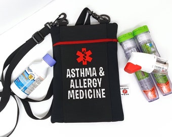 Allergy Asthma Supply Case, Personalized Larger Custom Inhaler / Chamber / Epi-Pen Case by Alert Wear