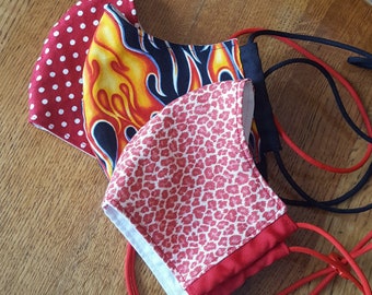 Face Mask 100% Cotton with Paracord Strap, Latex-Free, Easy on Ears