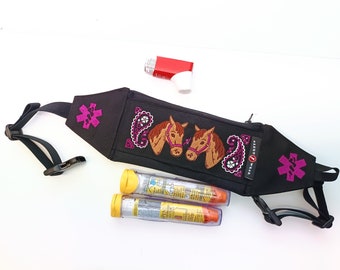 EpiPen Case Waist Pack for Horse Lovers Horse design on Belt Bag Horse Themed Fanny Pack by Alert Wear