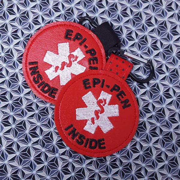 Medical Alert Tag "Epi-Pen Inside" Label Red White Food Allergy Awareness  Backpack Medical Alert Tag by Alert Wear