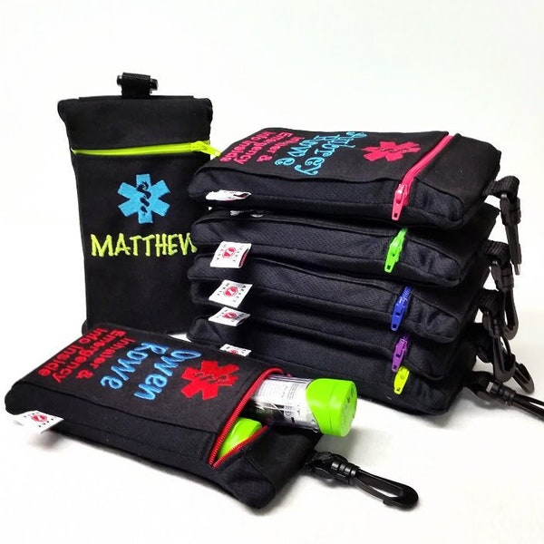 Custom Designed Clip-On Inhaler / Epi-Pen / Epilepsy / Diabetic Medicine Cases by Alert Wear