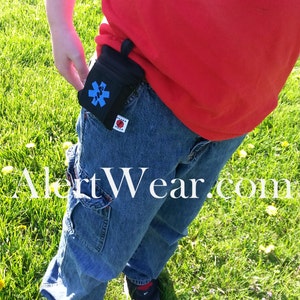 Custom AuviQ or Inhaler Medicine Case with Optional Adjustable Strap on Back by Alert Wear image 1