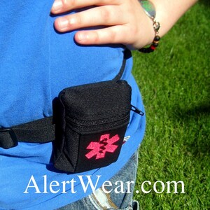 Custom AuviQ or Inhaler Medicine Case with Optional Adjustable Strap on Back by Alert Wear image 7