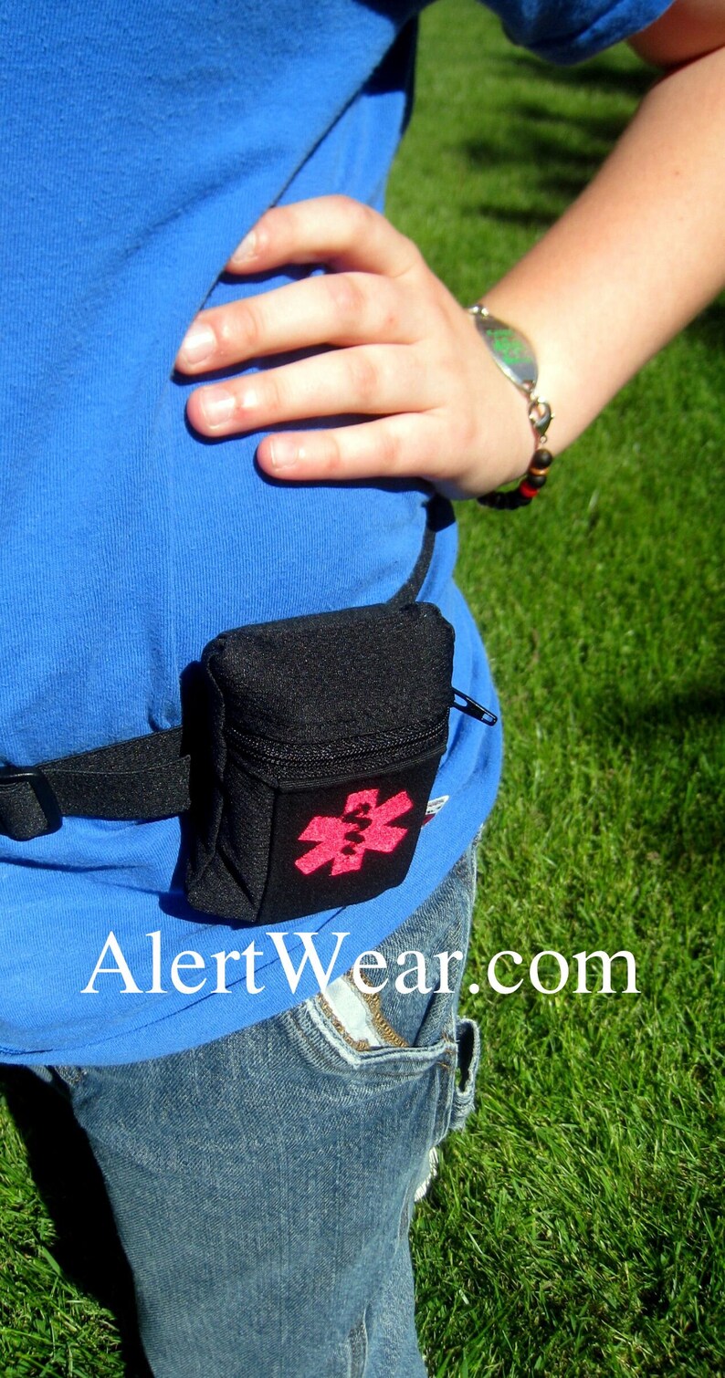 Custom AuviQ or Inhaler Medicine Case with Optional Adjustable Strap on Back by Alert Wear image 7