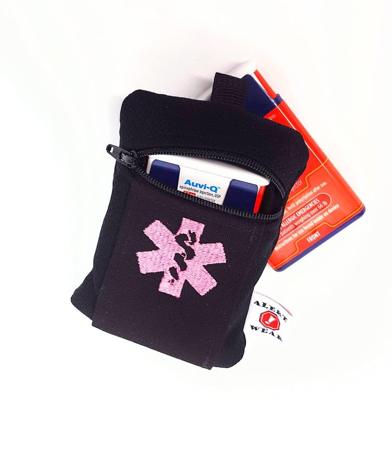 Custom AuviQ or Inhaler Medicine Case with Optional Adjustable Strap on Back by Alert Wear image 8