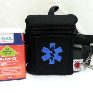 Custom AuviQ or Inhaler Medicine Case with Optional Adjustable Strap on Back by Alert Wear image 2