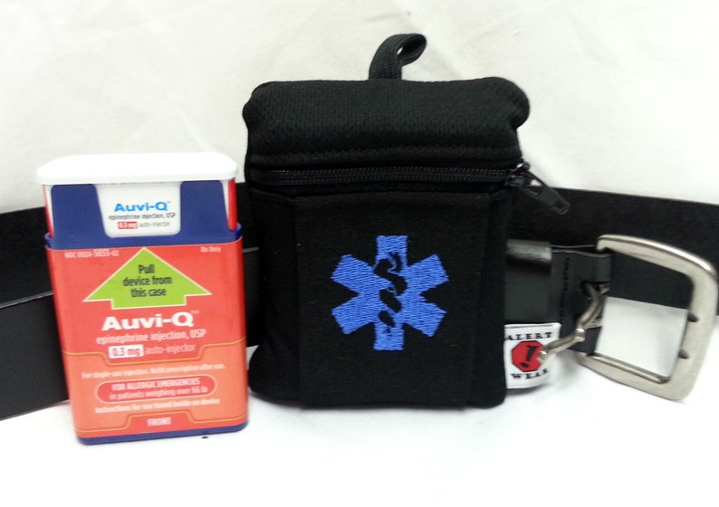 Custom AuviQ or Inhaler Medicine Case with Optional Adjustable Strap on Back by Alert Wear image 2