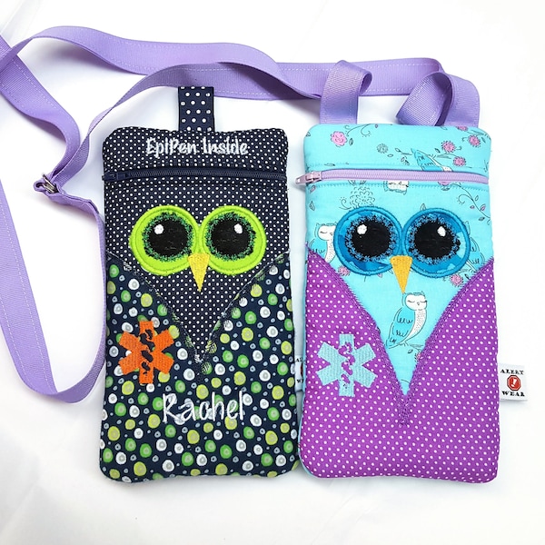 Custom Designed Owl Medicine Pack / Epi-Pen Case / Diastat Case / Asthma Case/ Purse by Alert Wear