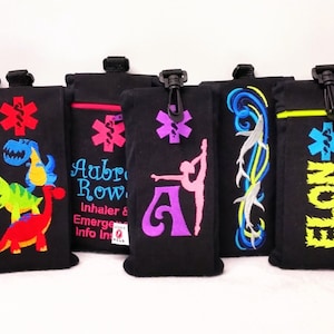 Clip-On Inhaler / Epi-Pen / Auvi-Q Medicine Cases with ICE info by Alert Wear