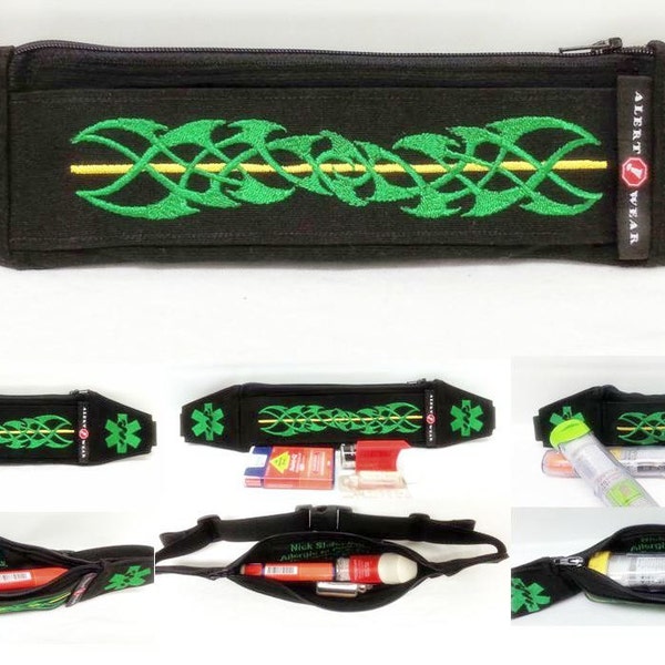 Auvi Q Case Super Slim Custom Waist Fanny Pack / Case for EpiPens, AuviQ, Diastat or Insulin Pump