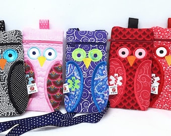 Owl Epi-Pen Case, Medicine Pack, EpiPen Purse for Kids and Adults by Alert Wear