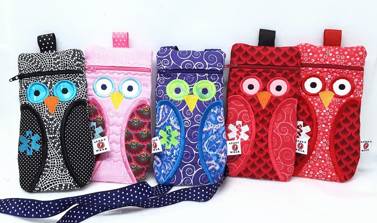 Owl Epi-Pen Case, Medicine Pack, EpiPen Purse for Kids and Adults by Alert Wear