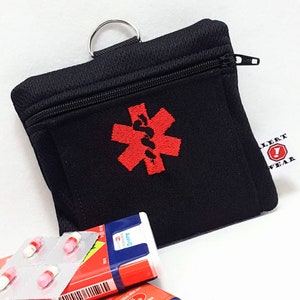 Auvi-Q Medicine Case, Inhaler Case, First Aid Case by Alert Wear Red