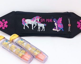 Custom Made Medicine Case - Waist Pack for Adults or Kids EpiPens, AuviQ, Asthma Supplies, Diastat, Diabetic Supplies by Alert Wear