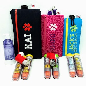 Insulated EpiPen Case Asthma Supply Case Medicine Case Personalized Emergency Info, Optional Detachable Belt by Alert Wear
