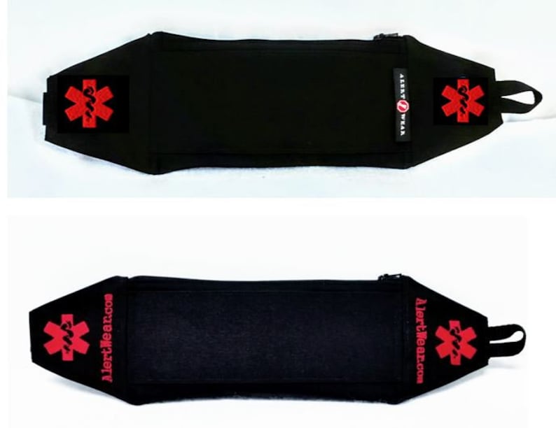 Top Case shown with Alert Wear Label. Bottom Design Shown with Embroidered Alertwear.com.