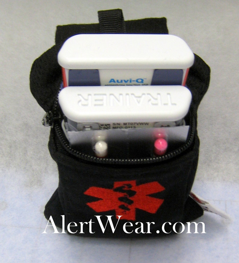 Custom AuviQ or Inhaler Medicine Case with Optional Adjustable Strap on Back by Alert Wear image 3