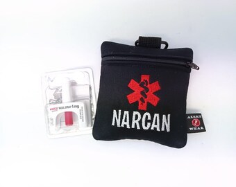 Black Narcan Case with Embroidered Medical Alert Naloxone Case by Alert Wear