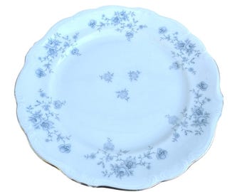 Johann Haviland dinerbord met blauwe guirlande Bavaria Germany 10 inch met geschulpte rand